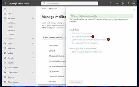 exchange online admin portal.